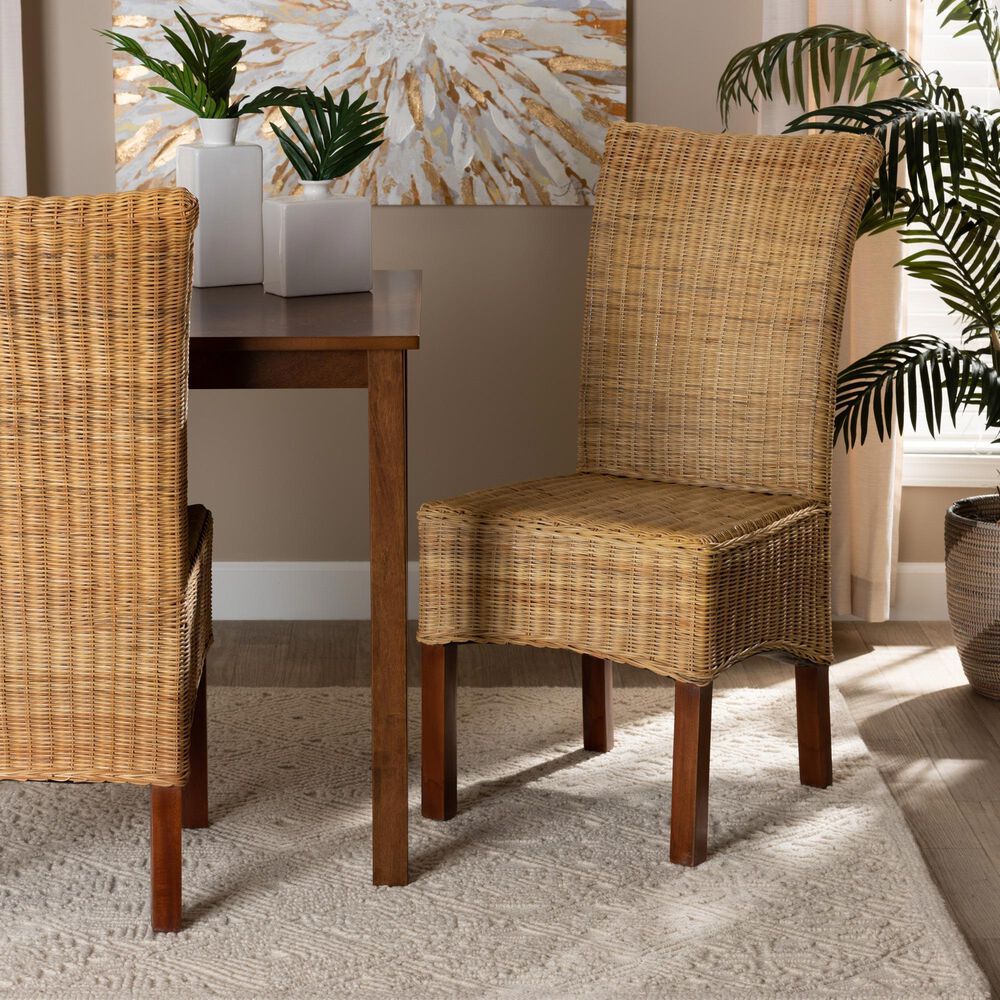 Baxton Studio Shamara Side Chair in Natural Brown and Walnut Brown, , large