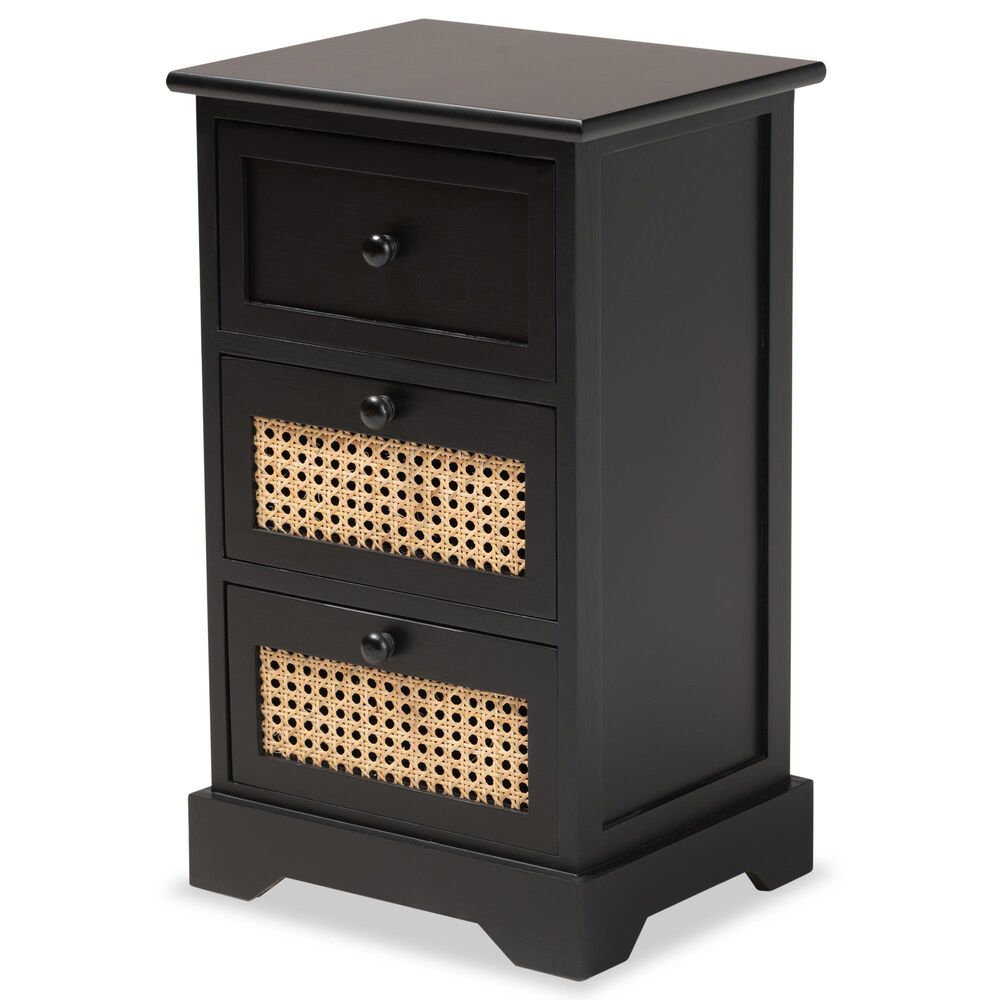Baxton Studio Dacey 3-Drawer Storage Cabinet in Espresso Brown, , large