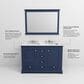 Lexora Home Dukes 48" Double Bathroom Vanity in Navy Blue with 2 cm White Carrara Marble Top and Rectangular Sinks, , large