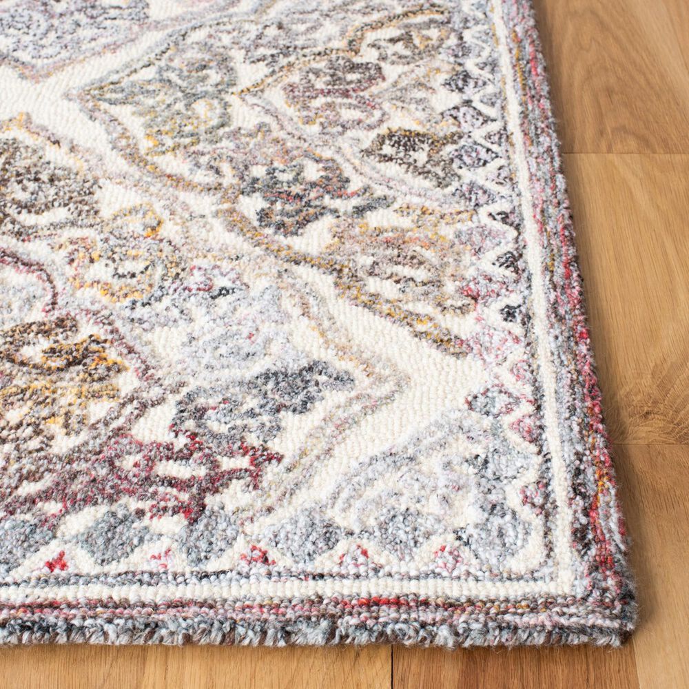 Safavieh Micro-Loop Oriental 2&#39;3&quot; x 9&#39; Grey and Ivory Runner, , large