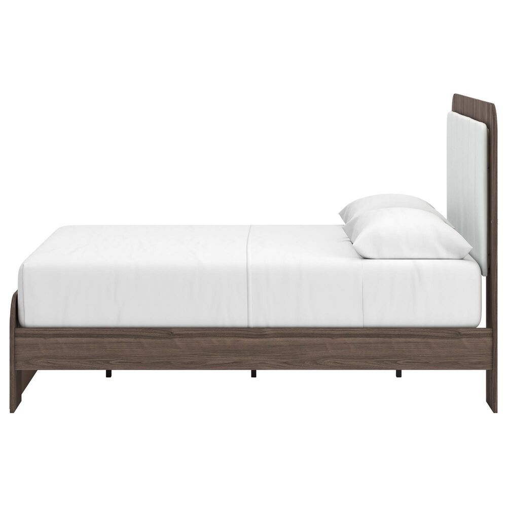 Ashley Kendanport Queen Upholstered Bed with Two Nightstands in Brown and White, , large