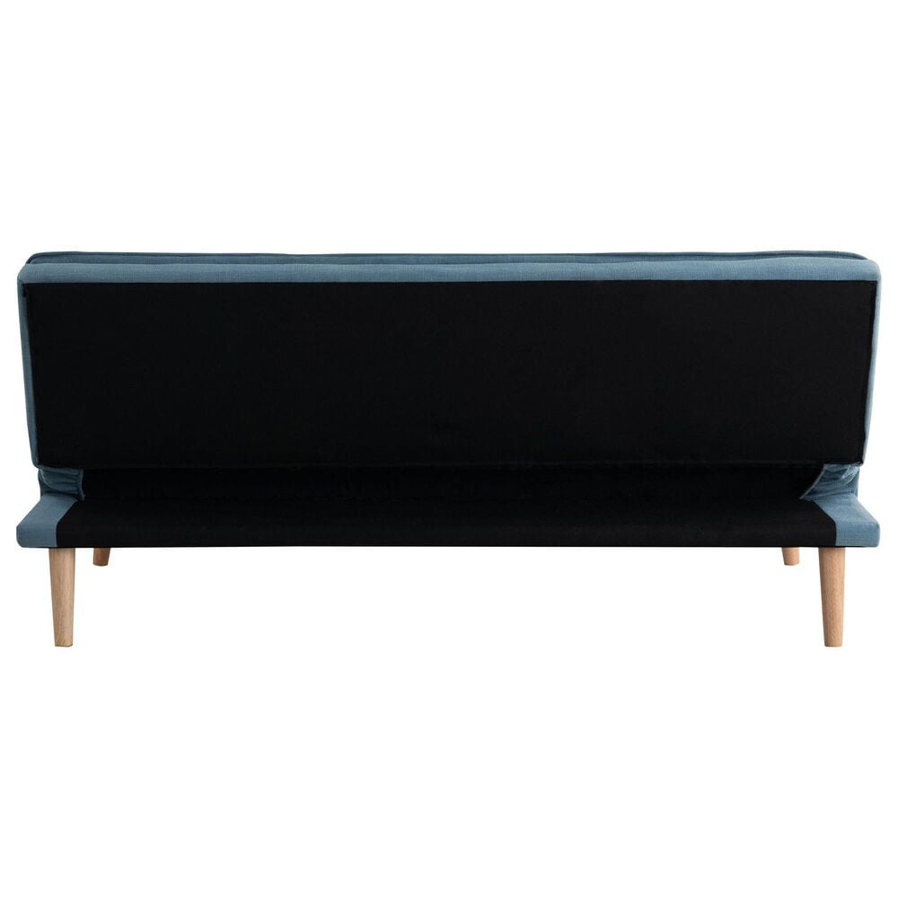 Lifestyle Solutions Tatum Convertible Sofa with Blue Cushion in Brown, , large