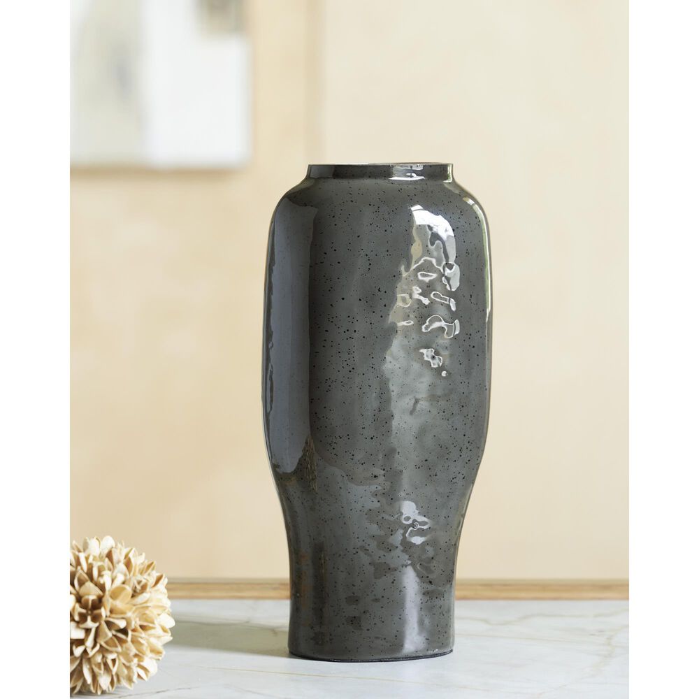 Ashley Kierlain 12.75" Vase in Gray and Black, , large