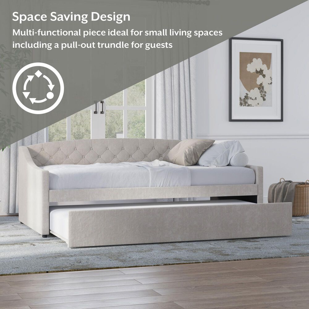 The Monday Company Zoey Upholstered Daybed with Trundle in Beige, , large