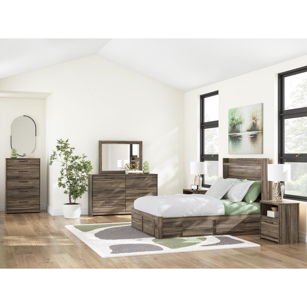 Ashley Elbrim 1-Drawer Nightstand in Brown with USB Port, , large