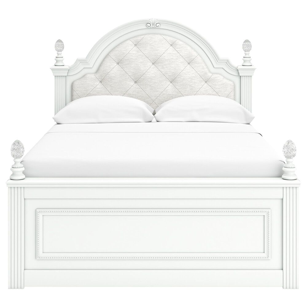 Ashley Kozlani Full Upholstered Panel Bed in Matte White, , large