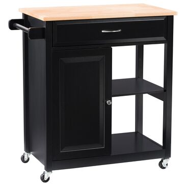 CorLiving Sage 1-Door Kitchen Cart in Black, , large