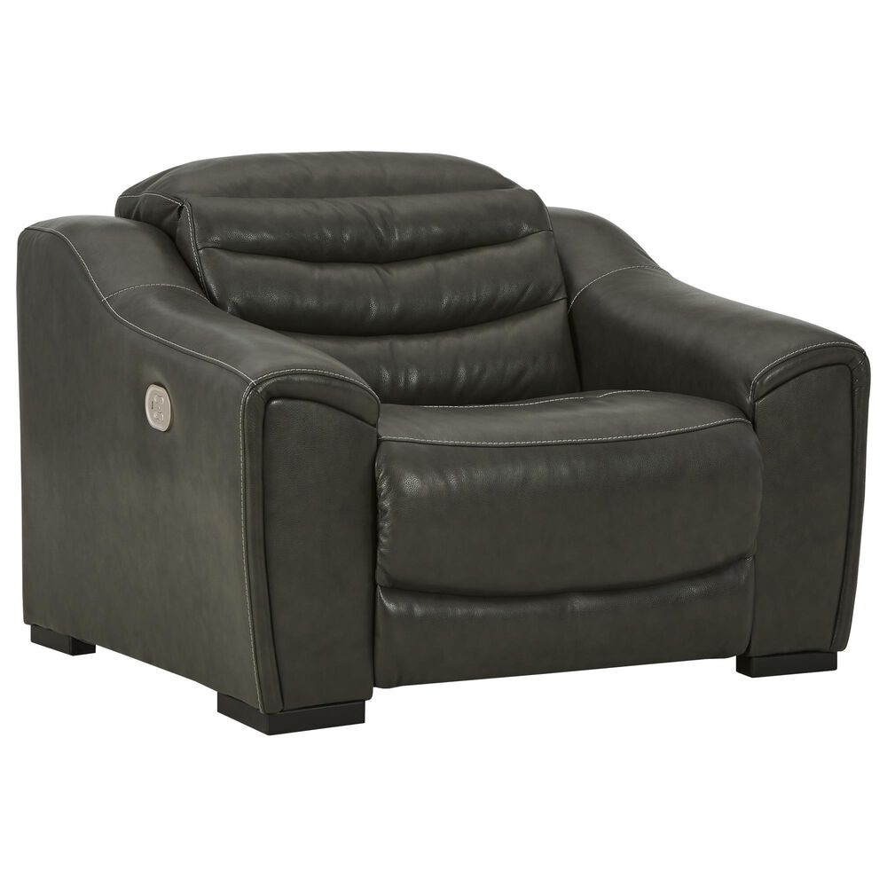 Ashley Center Line Power Recliner in Dark Gray, , large