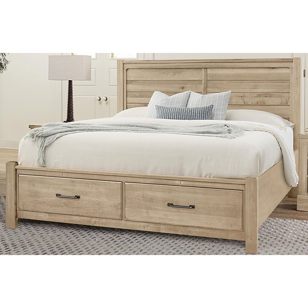 Viceray Collections Cool Rustic 4-Piece King Plank Bedroom Set with Storage in Clear Maple, , large