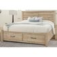 Viceray Collections Cool Rustic 4-Piece King Plank Bedroom Set with Storage in Clear Maple, , large