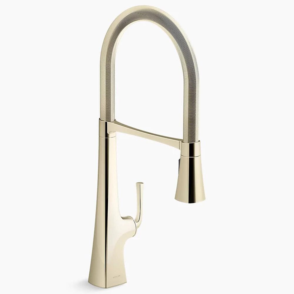Kohler Graze Semi-Professional Pull-Down Kitchen Sink Faucet in Vibrant French Gold, , large