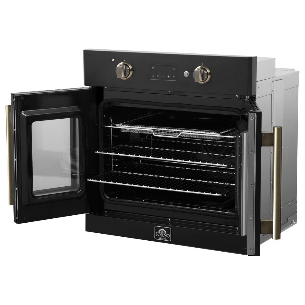 Forno Asti 30" Single Electric Wall Oven with French Door in Black, , large
