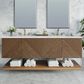 James Martin Vanities Marcello 72" Double Bathroom Vanity in Chestnut with 3 cm Ethereal Noctis Quartz Top and Rectangular Sinks, , large