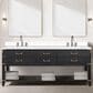Lexora Home Norwalk 80" Double Bathroom Vanity in Black Oak with White Cultured Marble Top and Rectangle Sink, , large