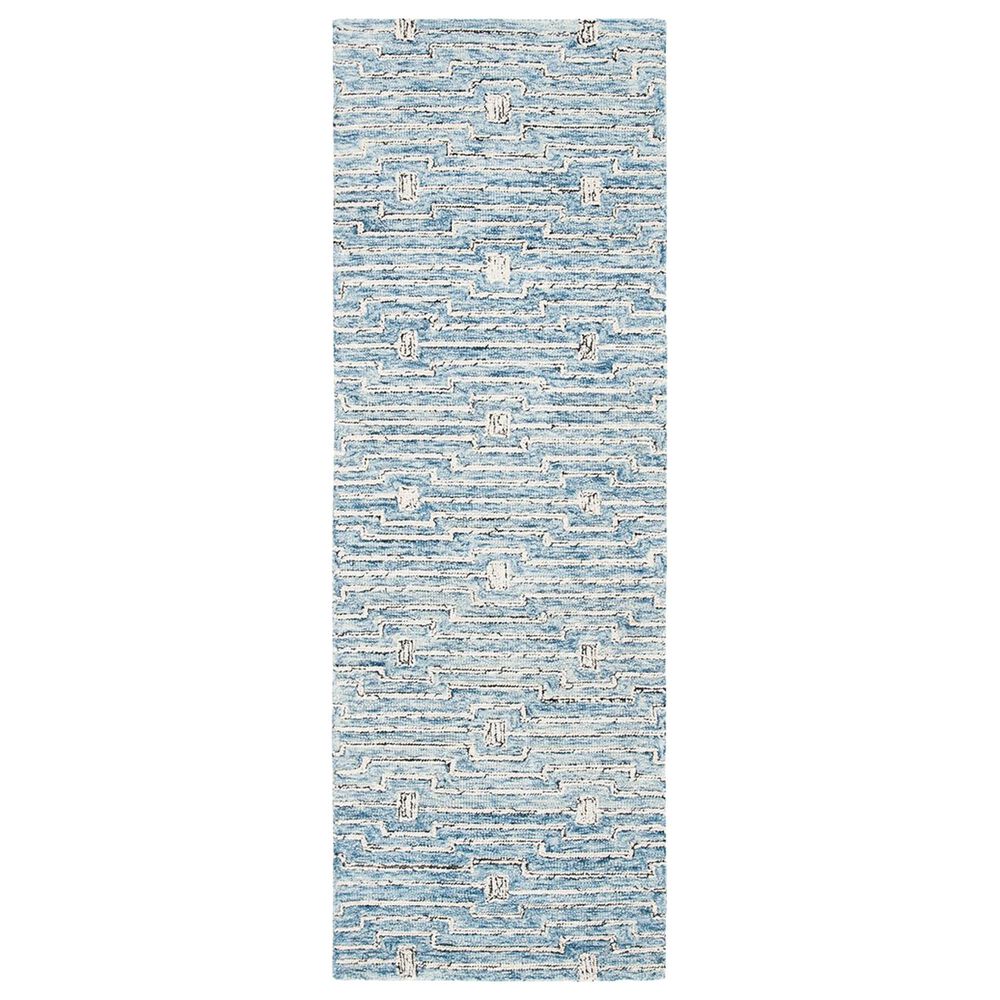Safavieh Micro-Loop MLP178M 2"3" x 7" Light Blue and Ivory Runner, , large