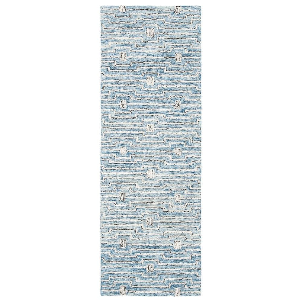 Safavieh Micro-Loop MLP178M 2"3" x 7" Light Blue and Ivory Runner, , large