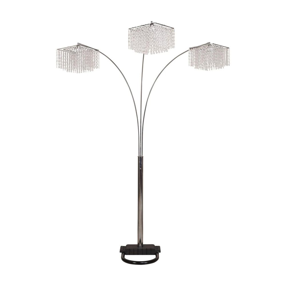 Crown Mark Crystal Floor Lamp in Chrome, , large