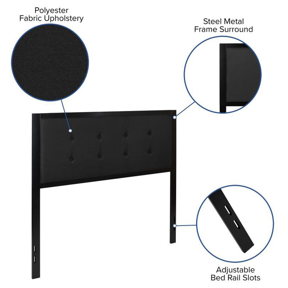 Flash Furniture Bristol Full Upholstered Headboard in Black, , large