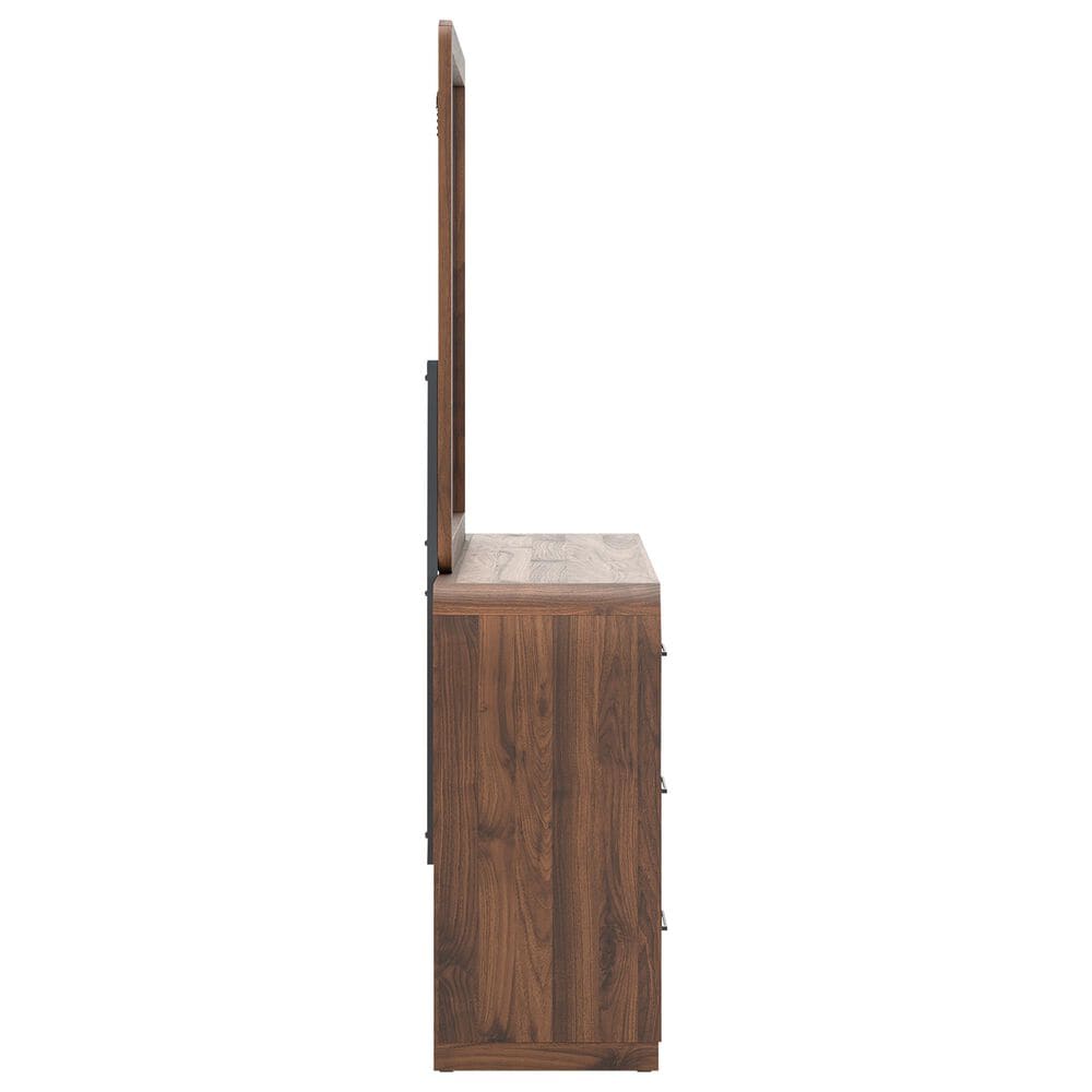 Ashley Fortlorn Dresser and Mirror in Walnut Brown, , large