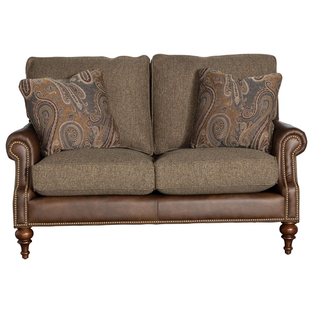 Craftmaster Furniture Corp Custom Blends Stationary Loveseat in Brown, , large