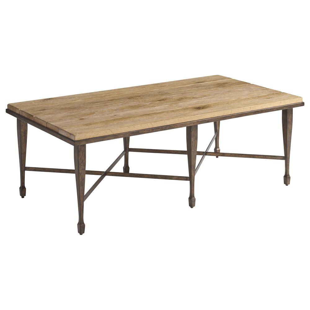 Lexington Home Brands Montecito Catalonia Rectangular Cocktail Table in Chaparral and Bronze, , large