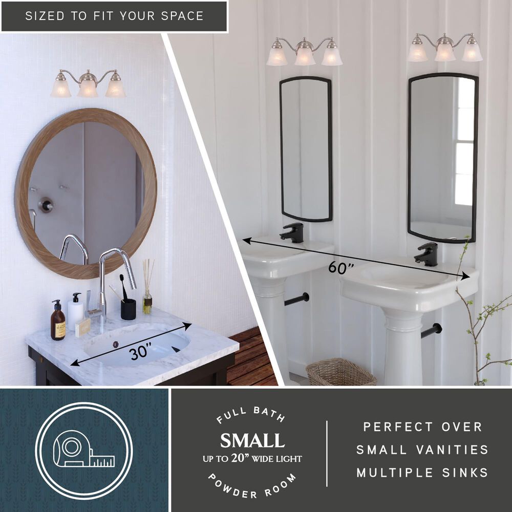 Vaxcel Standford 3-Light Bathroom Vanity in Brushed Nickel, , large
