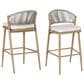 Hearth and Haven 30" Outdoor Barstool with Maple Frame in Beige (Set of 2), , large