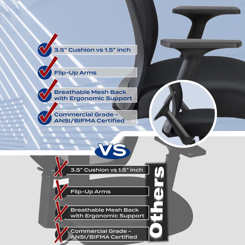 Regency Global Sourcing Squire Ergonomic Task Mesh Office Swivel Chair in Black, , large