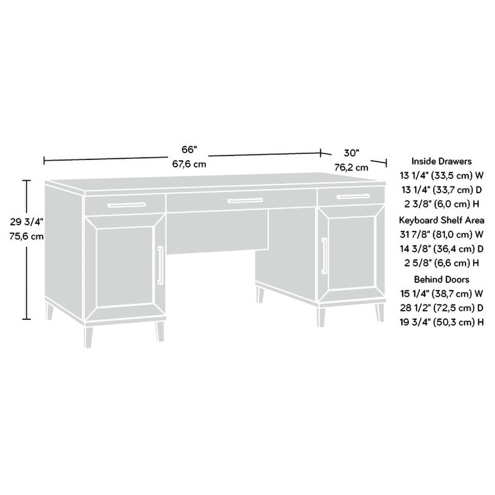 Sauder Tiffin Line Executive Desk in Raven Oak, , large