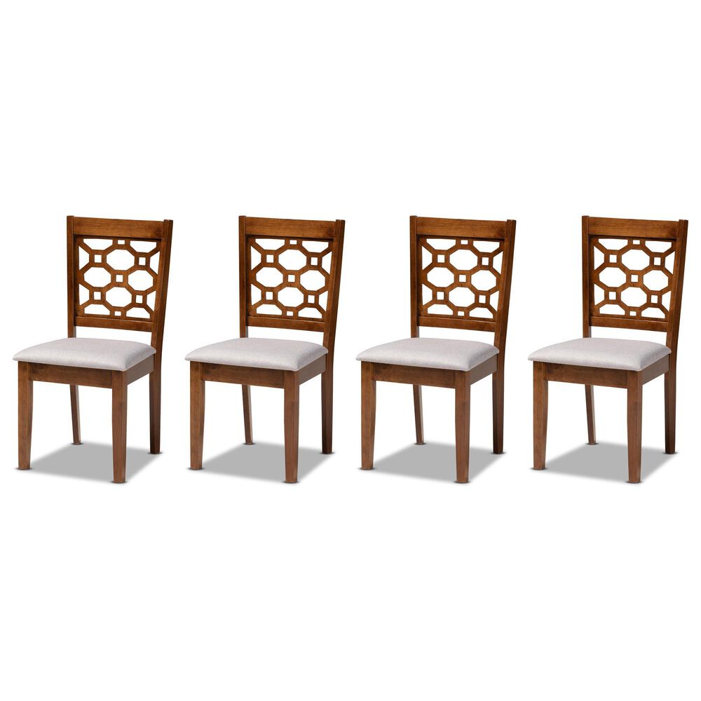 Baxton Studio Peter Side Chair in Walnut Brown (Set of 4), , large