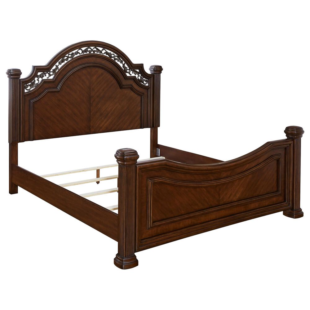 Ashley Lavinton California King Poster Bed in Cherry Brown, , large