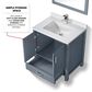 Lexora Home Jacques 30" Single Bathroom Vanity in Dark Grey with 2 cm White Cultured Marble Top and Rectangular Sink, , large