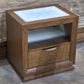 Vista Haus Portrait 1-Drawer Nightstand with LED Lights in Sienna Brown, Cream and Peach, , large