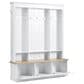 HOMLUX 9-Hook Hall Tree with 3-Cabinet in White and Natural, , large