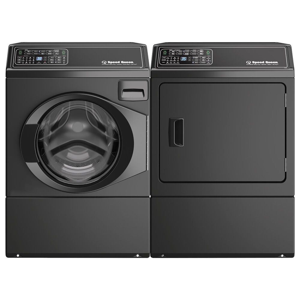 Speed Queen 3.5 Cu. Ft. Front Load Right Hinge Washer and 7 Cu. Ft. Gas Dryer Laundry Pair in Matte Black, , large