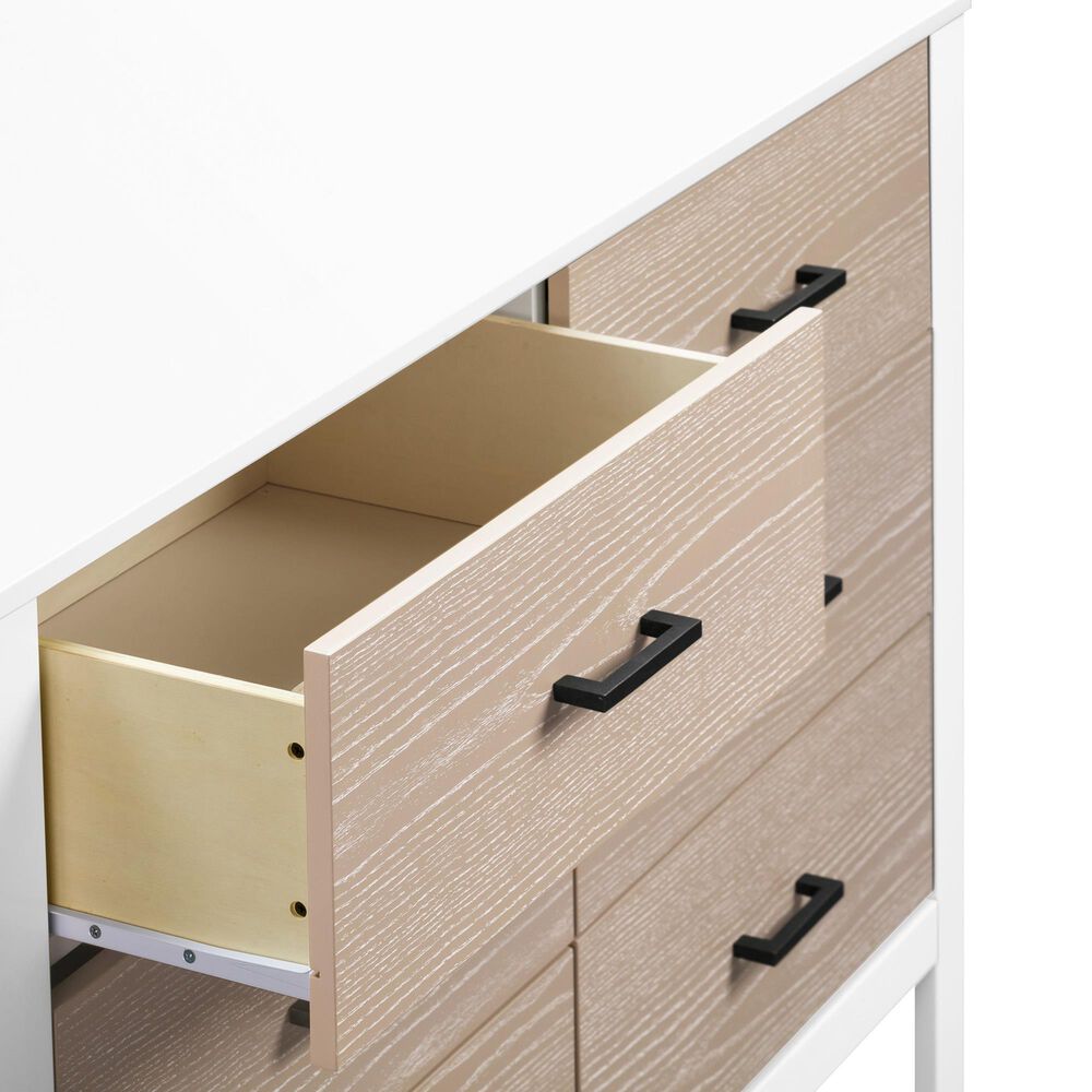 New Haus Radley 6-Drawer Dresser in White and Coastwood, , large