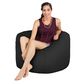Jaxx 3" Round Bean Bag with Removable Cover in Black, , large