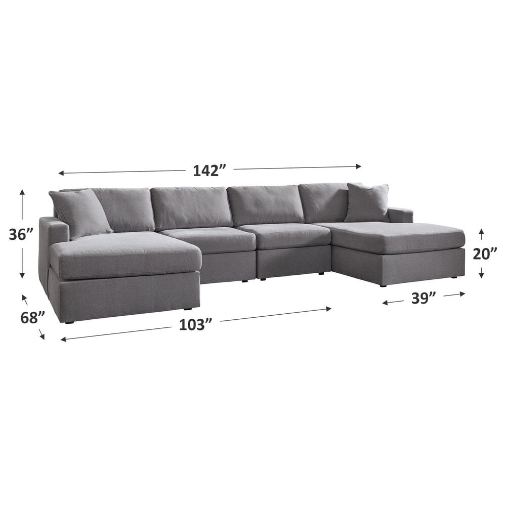 Ashley Modmax 4-Piece Sectional with Double Chaise in Granite, , large