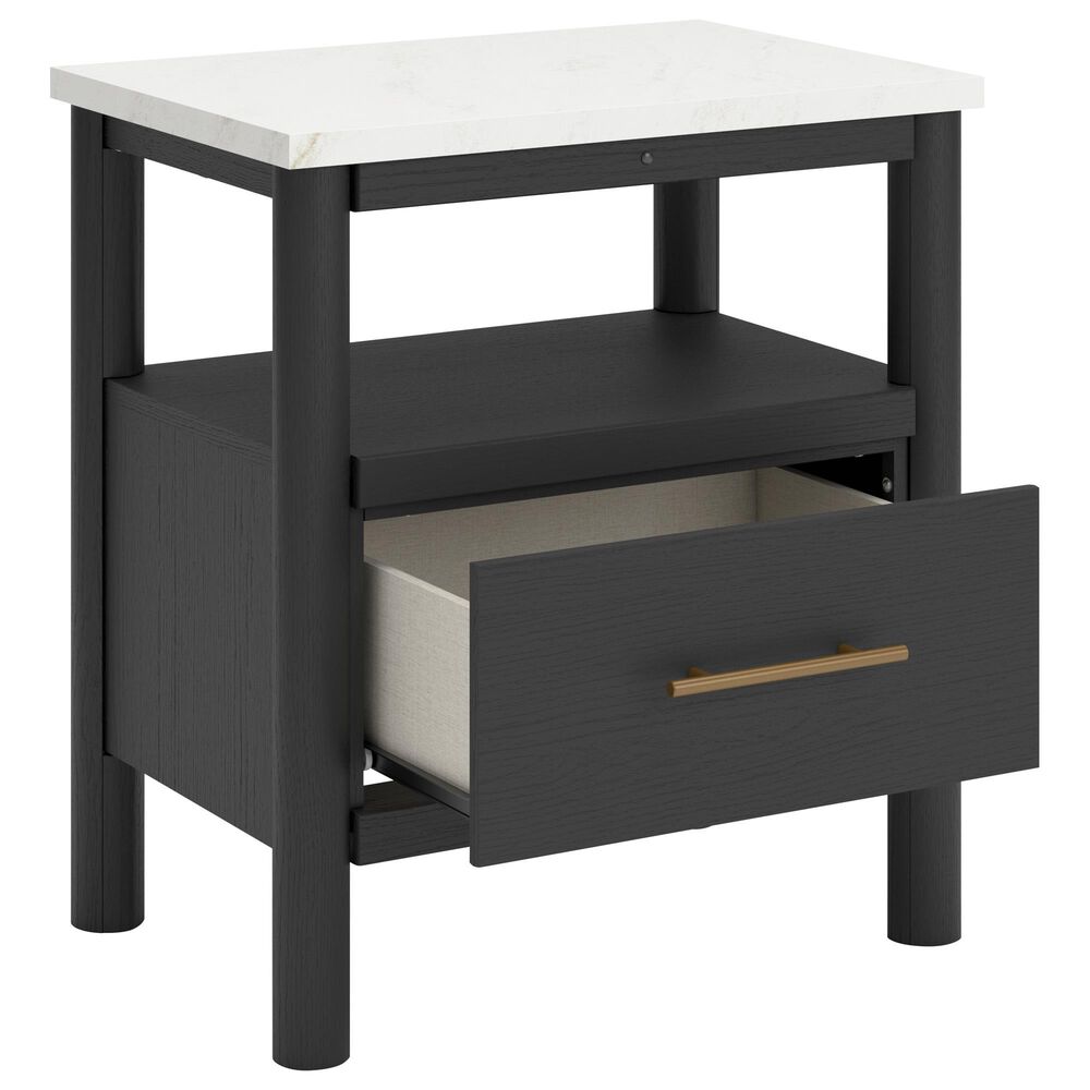 Ashley Cadmori 1-Drawer Nightstand in Matte Black and White, , large