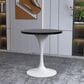 Leisuremod LeisureMod Verve Collection 27 Round Dining Table, White Base with Black MDF Top, , large