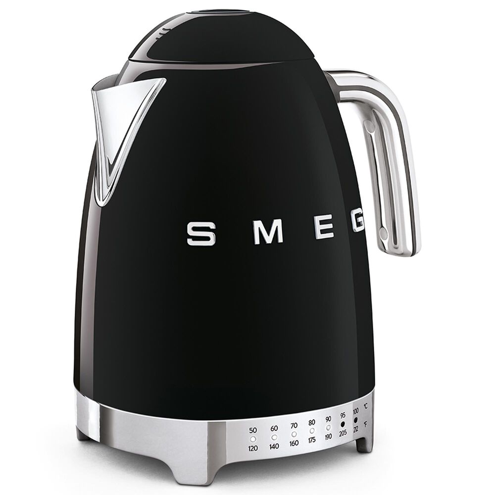 Smeg 1.7L Stainless Steel Retro Style Electric Kettle in Black, , large