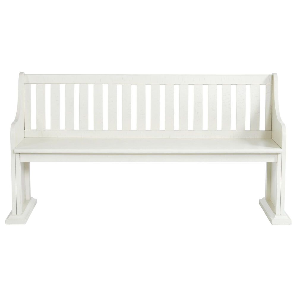 Mayberry Hill Stone Pew Bench in White, , large