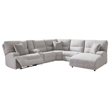 Ashley Acklen Place 6-Piece Power Right Facing Reclining Sectional with Chaise in Pewter, , large