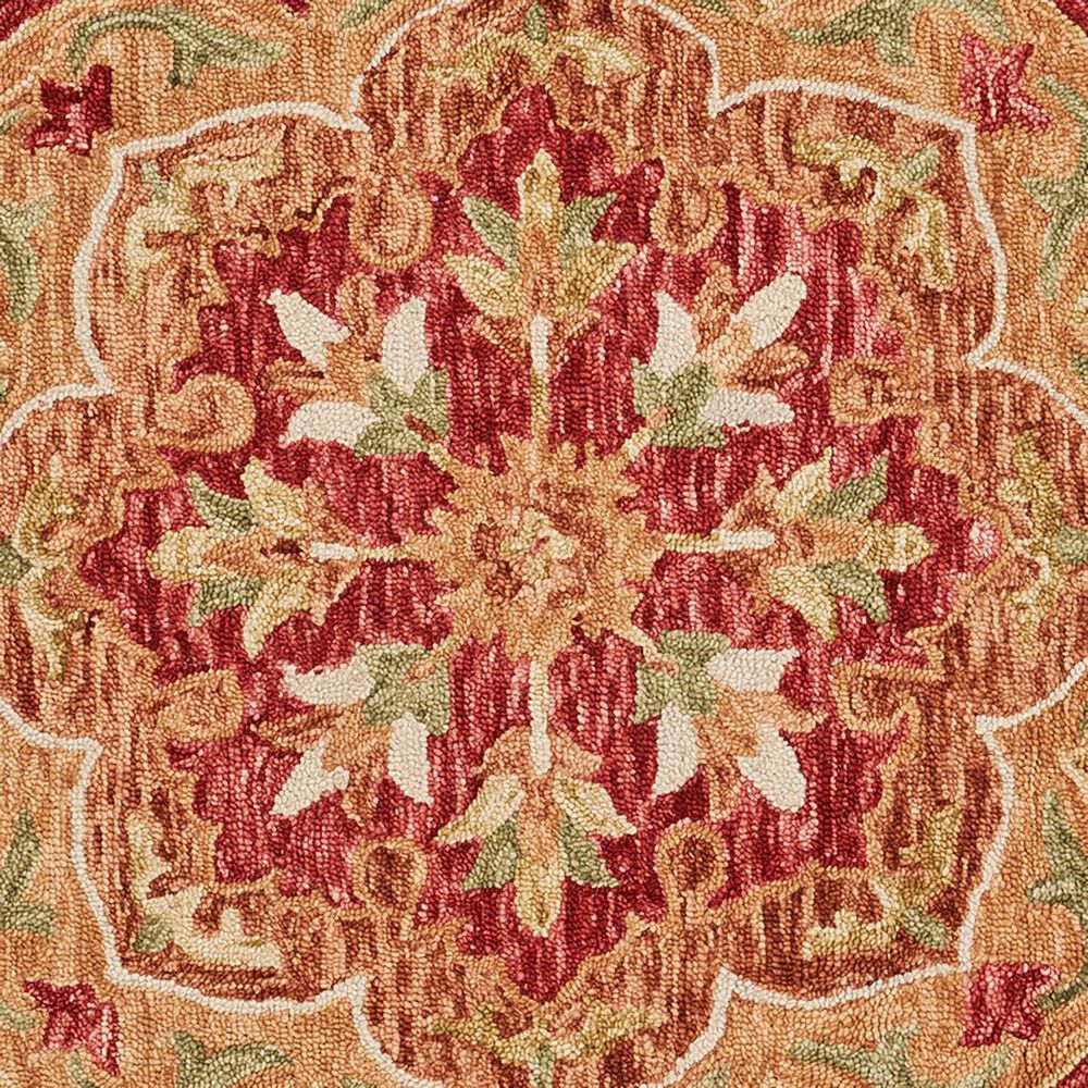L&amp;R Resources Sinuous Floral Medallion 4&#39; Scalloped Red and Multicolor Area Rug, , large