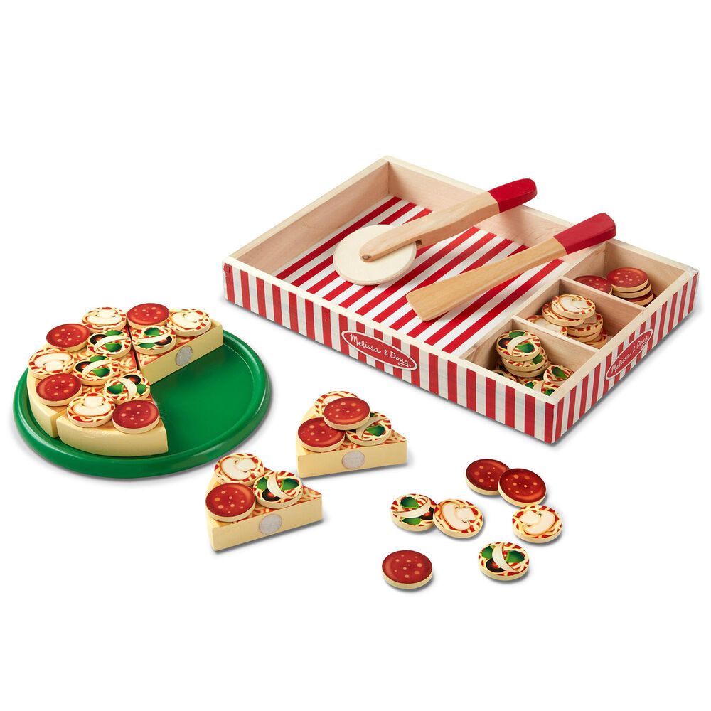 Melissa & Doug Wooden Pizza Party Play Set, , large