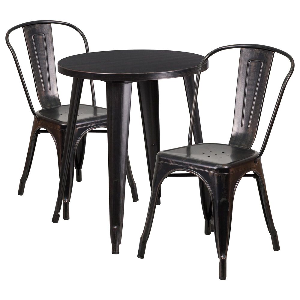 Flash Furniture 3-Piece Metal Table Set in Gold, , large