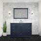 Lexora Home Dukes 48" Single Bathroom Vanity in Dark Grey with 2 cm White Quartz Top, Rectangular Sink and 46" Mirror, , large