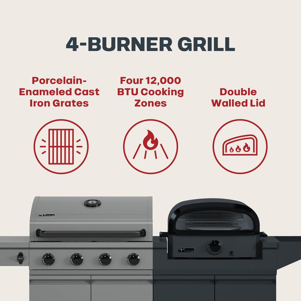Tytus Anaheim and Emberwood 3-Piece Modular Duo with Gas Tabletop Pizza Oven in Gunmetal Gray, , large
