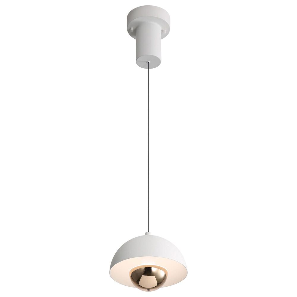 Golden Lighting Vintra LED 1-Light Pendant in Sand White with Copper, , large