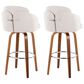 LumiSource Dahlia Swivel Bar Stool with Cream Fabric Upholstery in Walnut and Chrome (Set of 2), , large